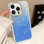 For iPhone 12 Pro Gradient Shell Texture 3 in 1 Phone Case(Blue)