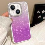 For iPhone 14 Plus Gradient Shell Texture 3 in 1 Phone Case(Purple)