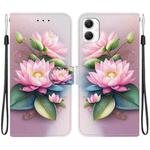 For Samsung Galaxy A05 Crystal Texture Colored Drawing Leather Phone Case(Lotus)
