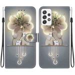 For Samsung Galaxy A73 5G Crystal Texture Colored Drawing Leather Phone Case(Elephants)