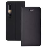 For Xiaomi Mi 10 5G Ultra-thin Plain Magnetic TPU + PU Leather Case with Holder & Card Slot(Black)