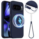 For Google Pixel 10 Pro Shockproof Silicone Magsafe Phone Case(Navy Blue)