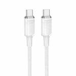 Borofone BU56 Succeed PD60W Type-C to Type-C Fast Charging Data Cable, Length: 1.2m(White)