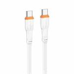 Borofone BX118 Esplendido PD60W Type-C to Type-C Fast Charging Data Cable, Length: 1m(White)