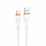 Borofone BX118 Esplendido 3A USB to Type-C Charging Data Cable, Length: 1m(White)