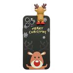For iPhone 11 Christmas Series Painted Pattern Liquid TPU Case(Black Elk)