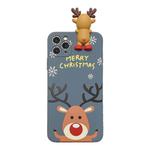For iPhone 11 Christmas Series Painted Pattern Liquid TPU Case(Grey Elk)