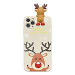 For iPhone 11 Pro Christmas Series Painted Pattern Liquid TPU Case(White Elk)