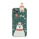 For iPhone 11 Pro Max Christmas Series Painted Pattern Liquid TPU Case(Dark Green Bear)