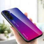 For Samsung Galaxy S25+ 5G Gradient Color Glass Phone Case(Purple Red)