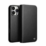 For iPhone 16 Pro Max QIALINO Classic Gen2 Genuine Leather Phone Case(Black)