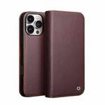 For iPhone 16 Pro Max QIALINO Classic Gen2 Genuine Leather Phone Case(Brown)