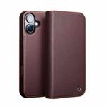 For iPhone 16 QIALINO Classic Gen2 Genuine Leather Phone Case(Brown)