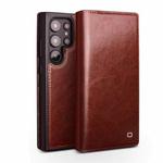 For Samsung Galaxy S25 Ultra 5G QIALINO Genuine Leather Phone Case(Brown)