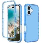 For iPhone 16 Plus Shockproof Clear Gradient PC + TPU Phone Case(Blue)