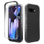 For Google Pixel 9a Shockproof Clear Gradient PC + TPU Phone Case(Black)