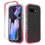 For Google Pixel 9a Shockproof Clear Gradient PC + TPU Phone Case(Red)