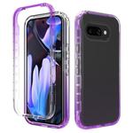 For Google Pixel 9a Shockproof Clear Gradient PC + TPU Phone Case(Purple)