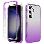 For Samsung Galaxy S24 5G Shockproof Clear Gradient PC + TPU Phone Case(Purple)