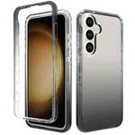 For Samsung Galaxy S24+ 5G Shockproof Clear Gradient PC + TPU Phone Case(Black)
