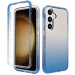 For Samsung Galaxy S24+ 5G Shockproof Clear Gradient PC + TPU Phone Case(Blue)