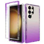 For Samsung Galaxy S24 Ultra 5G Shockproof Clear Gradient PC + TPU Phone Case(Purple)