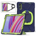 For Xiaomi Redmi Pad Pro 12.1 Silicone Hybrid PC Tablet Case with Holder & Shoulder Strap(Navy Blue Lime)