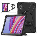 For Xiaomi Redmi Pad Pro 12.1 Silicone Hybrid PC Tablet Case with Holder & Shoulder Strap(Black)