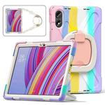For Xiaomi Redmi Pad Pro 12.1 Silicone Hybrid PC Tablet Case with Holder & Shoulder Strap(Colorful Pink)