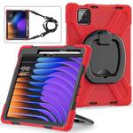 For Xiaomi Pad 7 / 7 Pro Silicone Hybrid PC Tablet Case with Holder & Shoulder Strap(Red)
