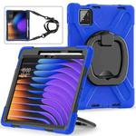 For Xiaomi Pad 7 / 7 Pro Silicone Hybrid PC Tablet Case with Holder & Shoulder Strap(Blue)