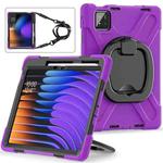 For Xiaomi Pad 7 / 7 Pro Silicone Hybrid PC Tablet Case with Holder & Shoulder Strap(Purple)
