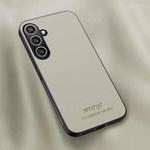 For Samsung Galaxy S24 FE 5G HUIYI Leather Magnetic Phone Case(White)