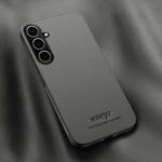 For Samsung Galaxy S25 5G HUIYI Leather Magnetic Phone Case(Grey)