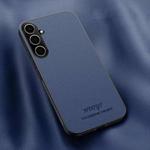 For Samsung Galaxy S25+ 5G HUIYI Leather Magnetic Phone Case(Blue)