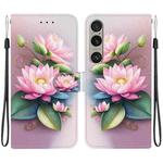 For Sony Xperia 1 VI Crystal Texture Colored Drawing Leather Phone Case(Lotus)