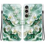 For Sony Xperia 1 VI Crystal Texture Colored Drawing Leather Phone Case(Jade Flowers)