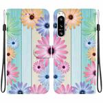 For Sony Xperia 10 VI Crystal Texture Colored Drawing Leather Phone Case(Sunflowers)