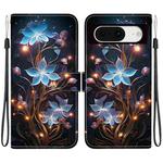 For Google Pixel 8 Crystal Texture Colored Drawing Leather Phone Case(Little Lantern Flower)