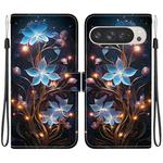 For Google Pixel 9 Pro XL Crystal Texture Colored Drawing Leather Phone Case(Little Lantern Flower)