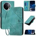 For vivo Y39 5G Grid Butterfly Embossed Pattern Leather Phone Case with Lanyard(Light Blue)