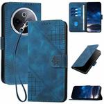 For vivo iQOO Z10 / T4 / Y300 Pro Grid Butterfly Embossed Pattern Leather Phone Case with Lanyard(Dark Blue)