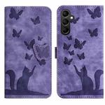 For Samsung Galaxy A17 5G / A26 5G Butterfly Cat Embossing Flip Leather Phone Case(Purple)