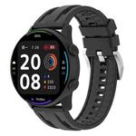 22mm Universal Flat Head Two Color Devil Eye Silicone Watch Band(Black)