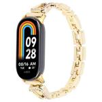 For Xiaomi Smart Band 9 / 8 U-shaped Diamond Bracelet Metal Watch Band(Gold)