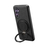For Samsung Galaxy S23 FE 5G Denior A14 Skin Feel Rotating Holder MagSafe Phone Case(Black)