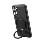 For Samsung Galaxy S23+ 5G Denior A14 Skin Feel Rotating Holder MagSafe Phone Case(Black)
