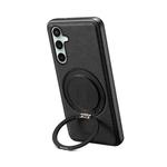 For Samsung Galaxy S24 FE 5G Denior A14 Skin Feel Rotating Holder MagSafe Phone Case(Black)