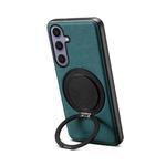 For Samsung Galaxy S24+ 5G Denior A14 Skin Feel Rotating Holder MagSafe Phone Case(Blue)