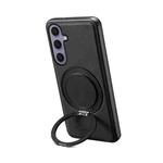 For Samsung Galaxy S24+ 5G Denior A14 Skin Feel Rotating Holder MagSafe Phone Case(Black)